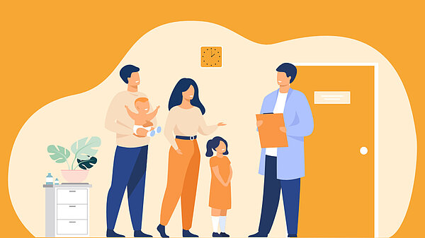 GP Guarantee A graphic illustration of a GP surgery