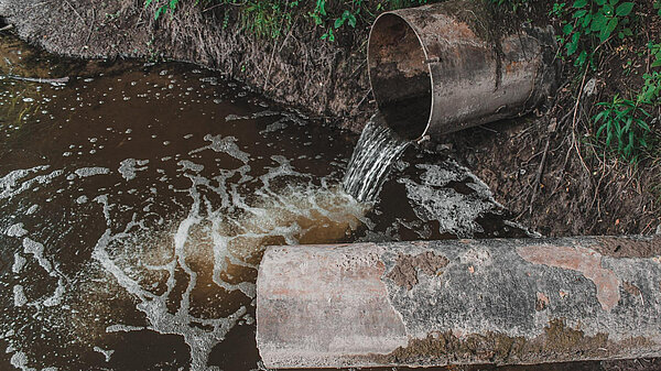 Stop Sewage Dumping Sewage overflowing into a water course