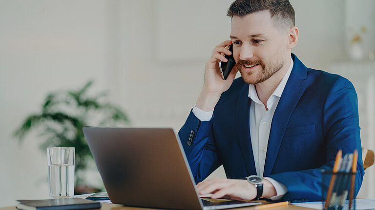 Phone call Image of man on the phone