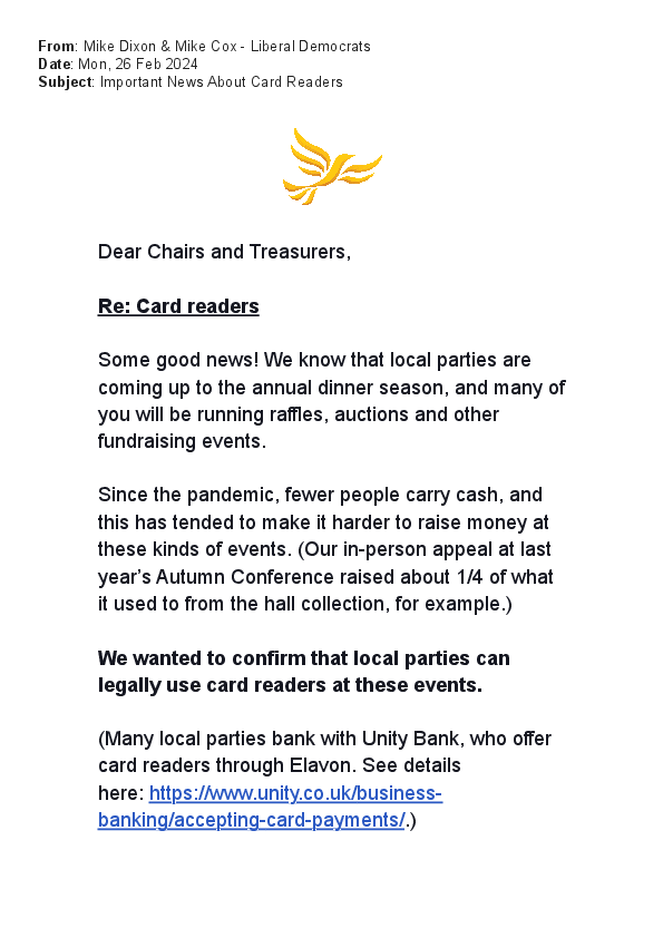 Guidance on using card readers