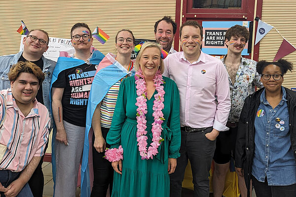 Lisa Smart and Tom Morrison attend Stockport Pride