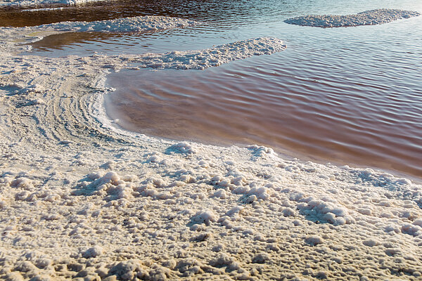 Coastline with discoloured water