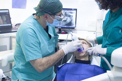 Dental care A dentist at work