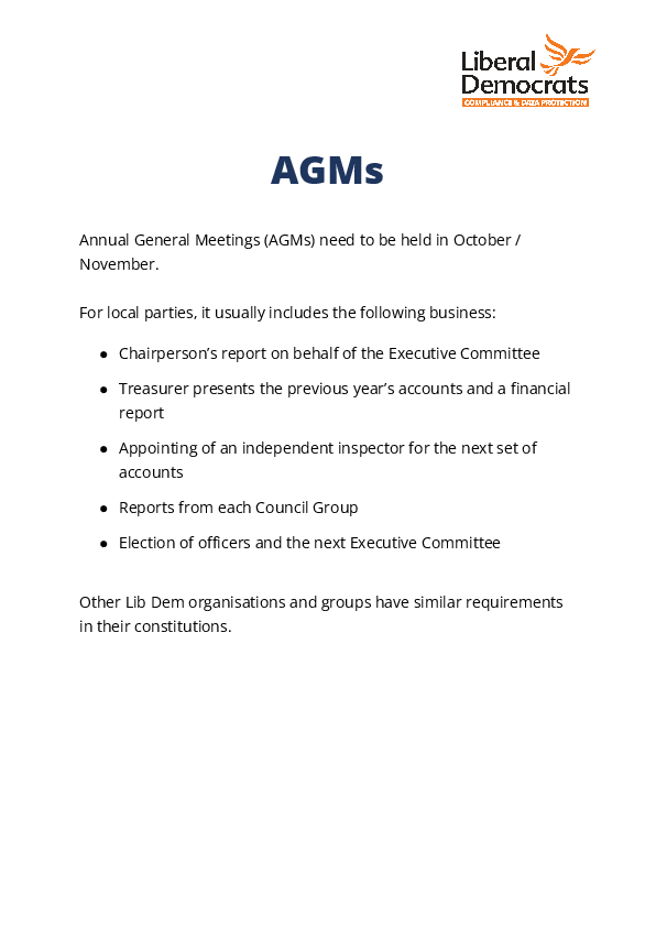 AGMs and compliance