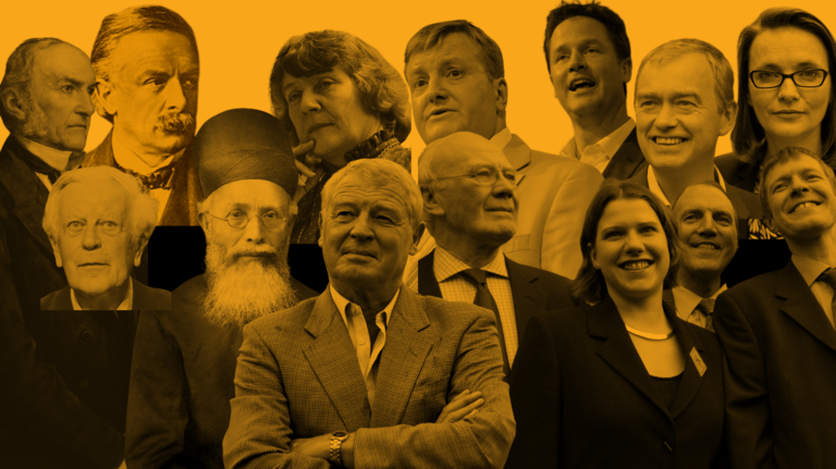 Our history A collage of images of leading Liberal Party and Liberal Democrat members from past and present.