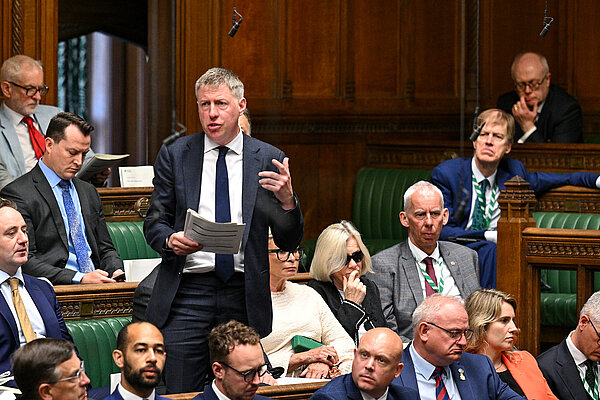 James MacCleary MP speaks in Parliament ©House of Commons