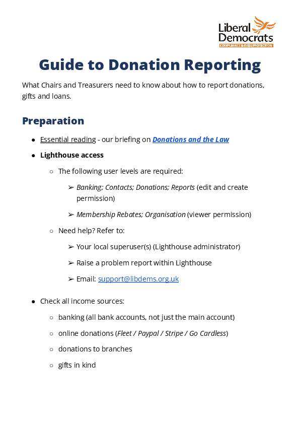 Donation Reporting
