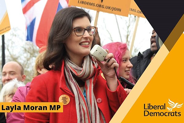 Layla Moran on a Lib Dem membership card