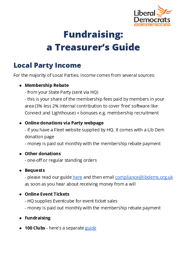 Fundraising and Treasurers