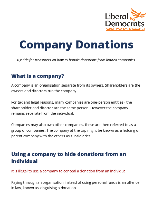 Company donations