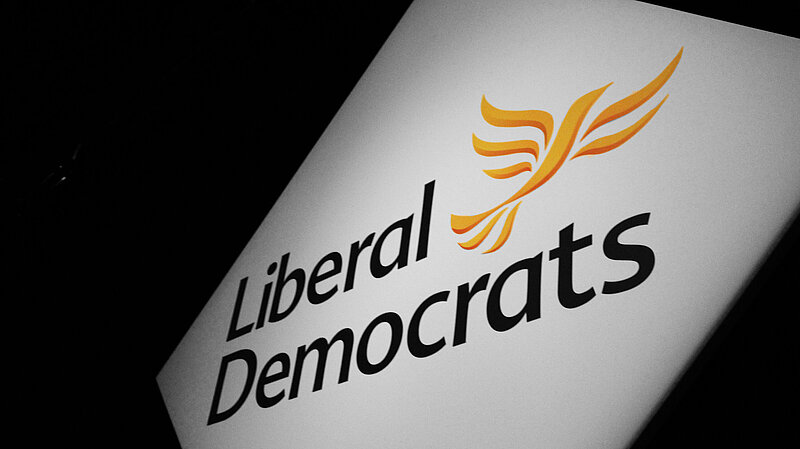 An image showing a projection of the Liberal Democrats logo
