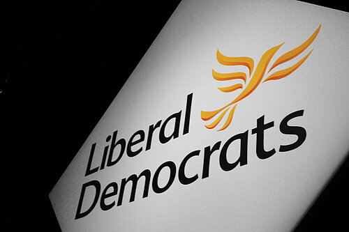 An image showing a projection of the Liberal Democrats logo