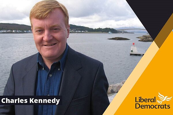 Charles Kennedy on a Lib Dem membership card