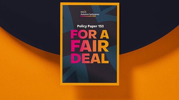 Graphic showing front page of the pre-manifesto "For A Fair Deal"
