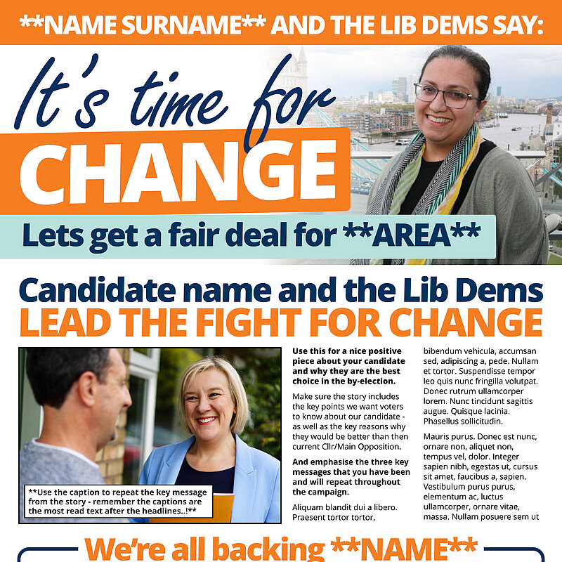 By-election template leaflet