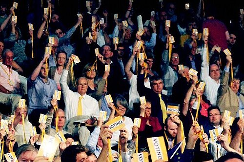A photo of the crowd at the Liberal Democrats conference.