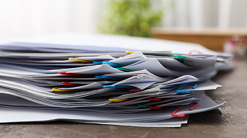 A stack of paperwork