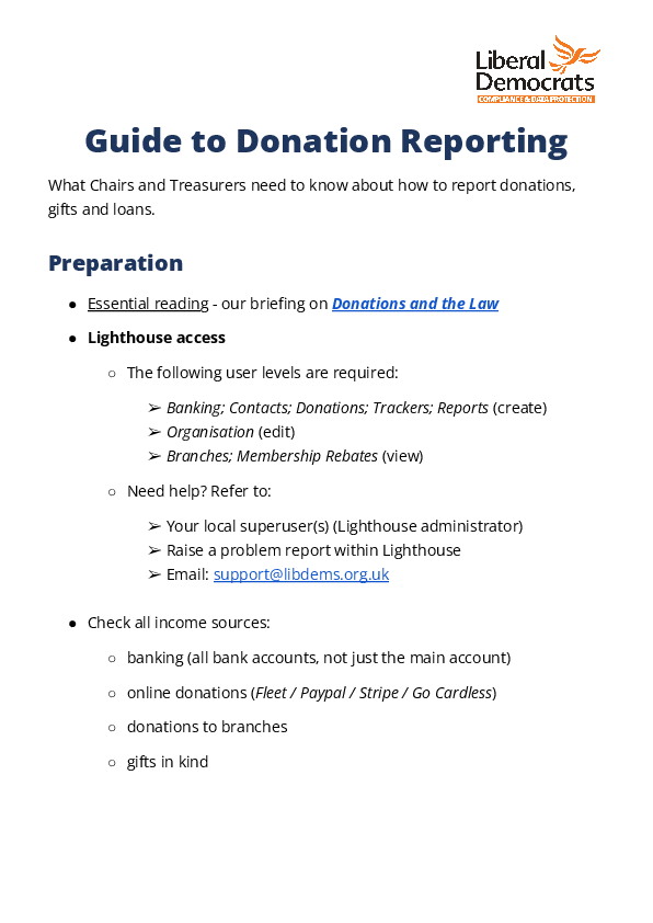Donation Reporting