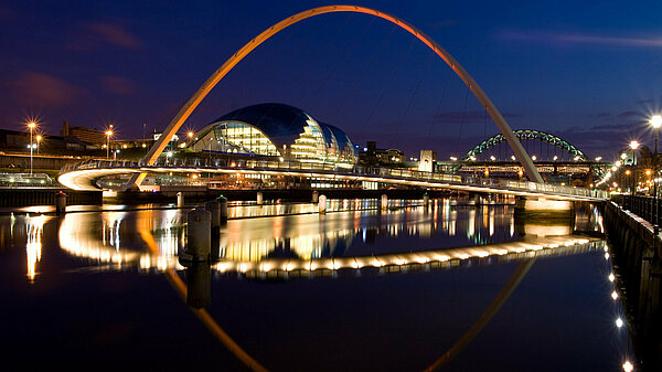 An image of the Millennium Bridge in Newcastle