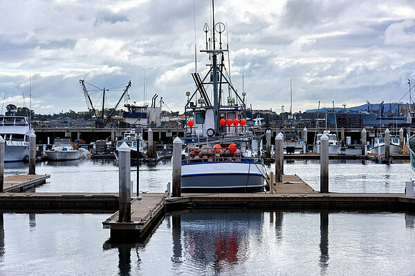 Moored fishing boat