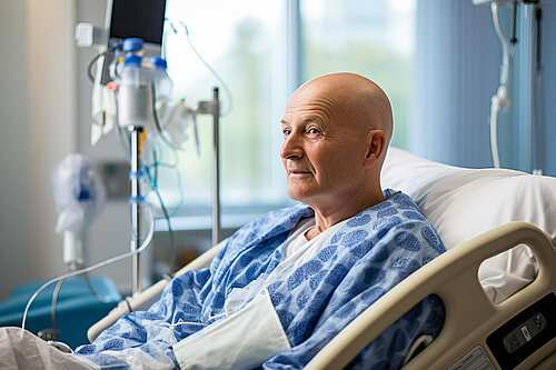 Patient in hospital bed