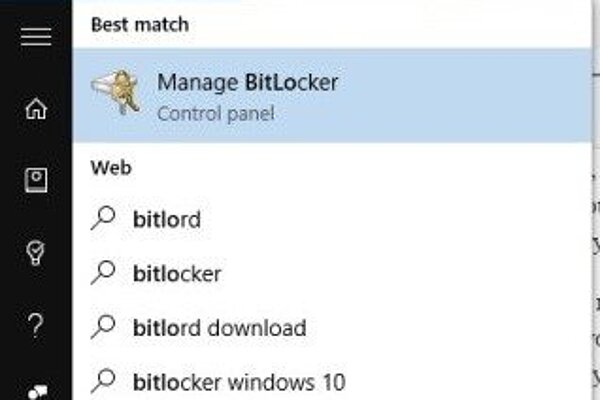 Bitlocker instructions for full disk encryption on Windows PC